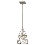 Z-lite - Z-Lite 447MP-AS One Light Mini Pendant Trestle Antique Silver - Forged tressle patterns fashioned after the iron train bridges of another era and modernized with a dual Bronze and Gold finish, or an antique silver finish define the Tressle collection. Oversized, well proportioned, and with many configurations, Tressle is a bridge to great design.