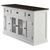 NovaSolo Halifax Mahogany Wood Buffet with 4 Doors 3 Drawers in White