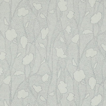 Floral Silhouette Wallpaper, Blue, Double Roll