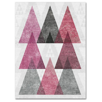 Michael Mullan 'Mod Triangles IV Soft Pink' Canvas Art, 24x18