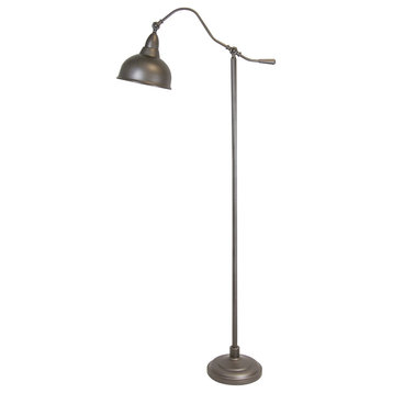 63" Arched Metal Floor Lamp Slate Gray