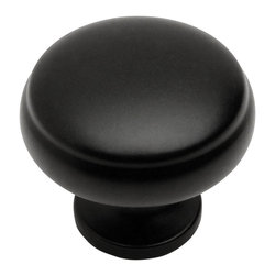 Cosmas - Cosmas 1438FB Flat Black 1-3/16&rdquo; Diameter Cabinet Knob - Cabinet And Drawer Knobs