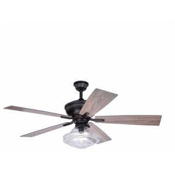 Vaxcel - Huntley 1-Light Ceiling Fan in Farmhouse Style 21.7 Inches Tall and 52
