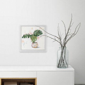 "Potted Monstera Deliciosa II" Framed Painting Print