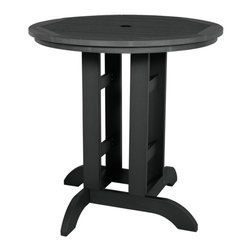 Highwood USA - Round Counter-Height Dining Table, 36'', Black - Outdoor Pub And Bistro Tables