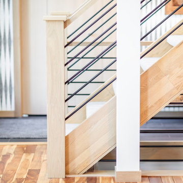 Sculptural White Oak Staircase & Railing Renovation, Plymouth, MN