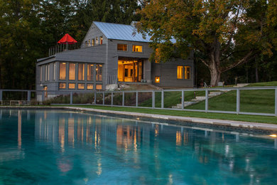 Transitional gray exterior home photo in Bridgeport