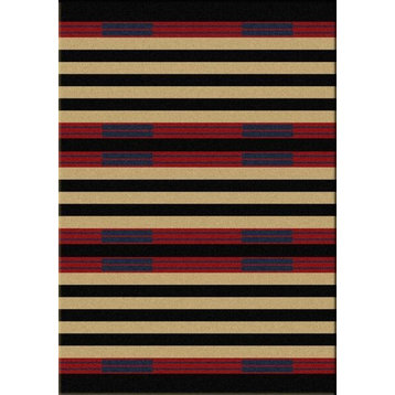 Chief Stripe Rug, Red, 8'x11', Rectangle