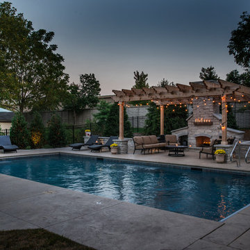 Lake Zurich, IL Swimming Pool, Pergola and Fireplace