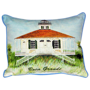 Betsy Drake Boca Grande Lighthouse Pillow- Indoor/Outdoor