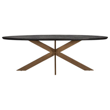 Oval Black Oak Dining Table | OROA Blackbone
