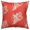 Coastal Coral Shells 18"x18" Faux Suede Throw Pillow