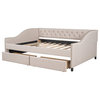 Gewnee Upholstered daybed in Beige ( Full Size)