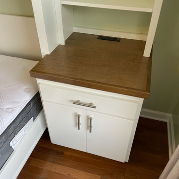 Custom Built Vertical Queen Murphy Bed With Side Shelving & Storage Cabinet