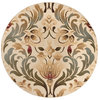 Elise Transitional Floral Ivory Round Area Rug, 5' Round