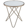 Valora End Table, Frosted Glass & Champagne