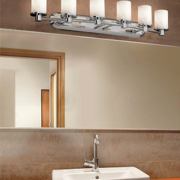 Clouds Rondo Bath Bar, Cylinder With Flat Rim, Brushed Nickel above Bathroom Mi