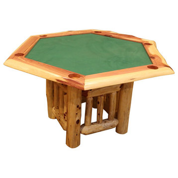 Red Cedar Log Hexagon Game Table