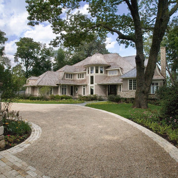 Cape Cod Stone and Shingle Style House in Winnetka on Lake Michigan