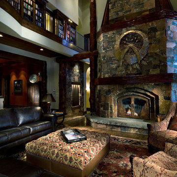 Mountain Rustic Traditional Living Room