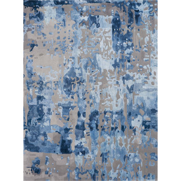 Nourison Prismatic 5'6" x 7'5" Blue/Grey Modern Indoor Area Rug