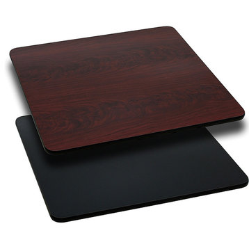 42'' Square Table Top With Black Or Mahogany Reversible Laminate Top