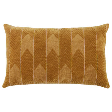 Jaipur Living Bourdelle Chevron Lumbar Pillow, Beige, Polyester Fill