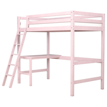 Hillsdale Caspian Twin Loft Bed, Pink