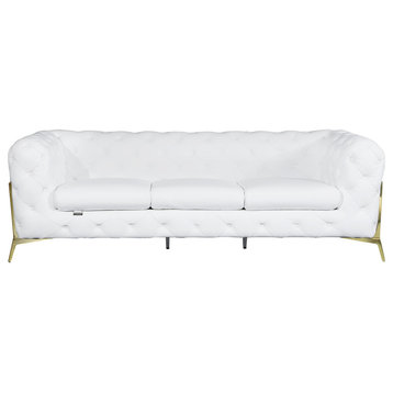 Angelica Italian Leather Sofa, White