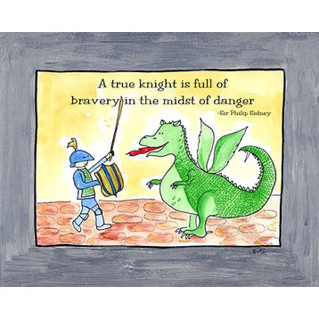 Brave Knight, Ready To Hang Canvas Kid's Wall Decor, 8 X 10