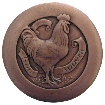 Rooster Knob Antique Brass, Antique Copper