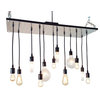Industrial Chandelier With Diamond Plate, White Socket, Suspended