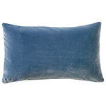 Pillow Decor - Castello Velvet Throw Pillows, Complete Pillow with Insert (18 Colors, 3 Sizes) - This provincial blue pillow with stormy blue undertones will combine beautifully with other pillows in the Castello velvet line. The rectangular Castello Provincial Blue Velvet pillows are made from a high quality medium-pile velvet fabric with a medium sheen.FEATURES: