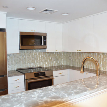 White Kitchen With Copper Accessories - Mamaroneck, NY