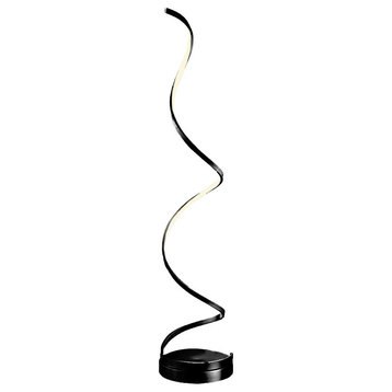 Modern Spiral Dimmable Integrated Led Floor Lamp, Black