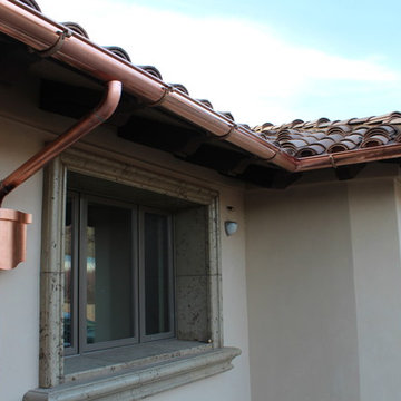 Copper Half Round Gutters New Home in Palmdale Ca. Work in Progress