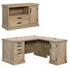 Home Square 2-Piece Set with 60" L-Shaped Desk & Small Filing Cabinet Credenza