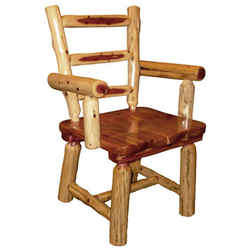Red Cedar Log Captain Chairs, Set of 2