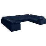 Meridian Furniture - Cozy Velvet Upholstered Comfort 8-Piece U-Shaped Modular Sectional, Navy - Bring home this Cozy 8-piece sectional for a fresh new look. Embrace casual elegance with this Cozy velvet cloud-like comfort modular fiber-filled seating option. Handsome from all angles, this piece features soft navy velvet upholstery to make it an easy fit in any room. This modular piece can be combined with other items in the Cozy collection to create a seating group of your dreams. The cushions on this piece are exceptionally comfortableand filled with fiber for luxury that you deserve as you rest and relax.