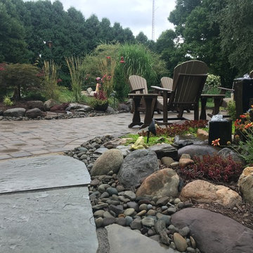 Backyard Landscape Renovation w/ Basalt Column Fountain