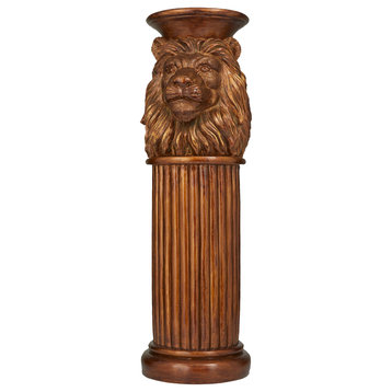 Traditional Bronze Polystone Pedestal Table 560666