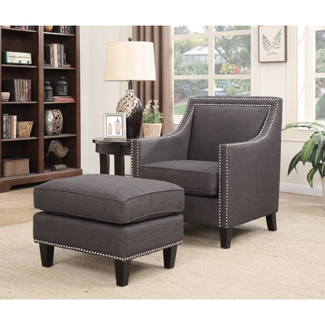 Emery Charcoal Chair & Ottoman