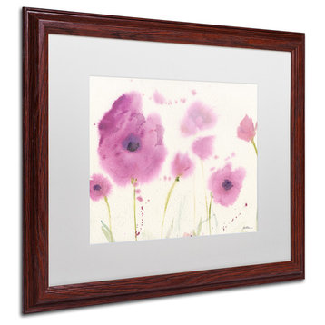 Sheila Golden 'Purple Poppies' Framed Art, Wood Frame, 16"x20", White Matte