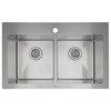 Drop-in 30" 1-Hole 50/50 Double Bowl Kitchen Sink
