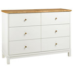 Bentley Designs - Atlanta 2-Tone Painted Furniture 6-Drawer Wide Chest - Atlanta Two Tone 6 Drawer Wide Chest features simple clean lines and a timeless style. The range is available in two tone, white painted or natural oak options, to suit any taste. Also manufactured with intricate craftsmanship to the highest standards so you know you are getting a quality product.