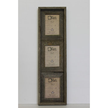 Barstow Reclaimed Rustic Barn Wood Vertical Collage Frame, 5"x7"