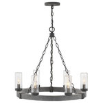 Hinkley - Hinkley 29206DZ-LV Sawyer - 6 Light Medium Outdoor Hanging Lantern in Rustic Sty - The fresh, rustic design of the Sawyer collectionSawyer 6 Light Mediu Aged Zinc Clear Seed *UL: Suitable for wet locations Energy Star Qualified: n/a ADA Certified: n/a  *Number of Lights: 6-*Wattage:60w Incandescent bulb(s) *Bulb Included:No *Bulb Type:Incandescent *Finish Type:Aged Zinc