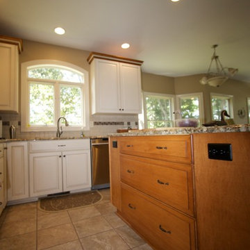 White Maple Transitional Kitchen With Custom Island in Takoma Park, MD