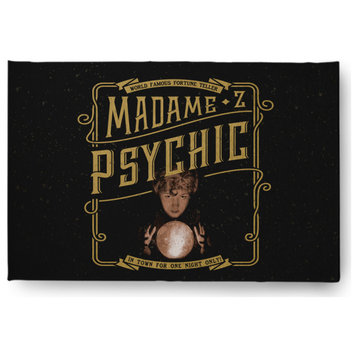 Madame Psychic Halloween Design Chenille Area Rug, Yellow, 2'x3'