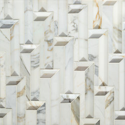 Steps Calacatta Gold Mosaic Dimensional - Wall And Floor Tile